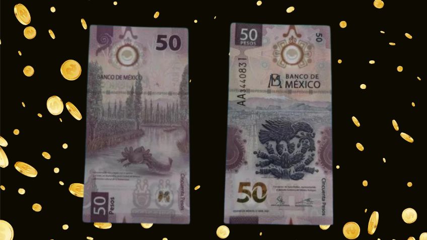 Entregan hasta $600.000 por este billete de 50 pesos de ajolote con folio AA