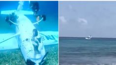 VIDEO: avioneta se desploma en mar de Cozumel