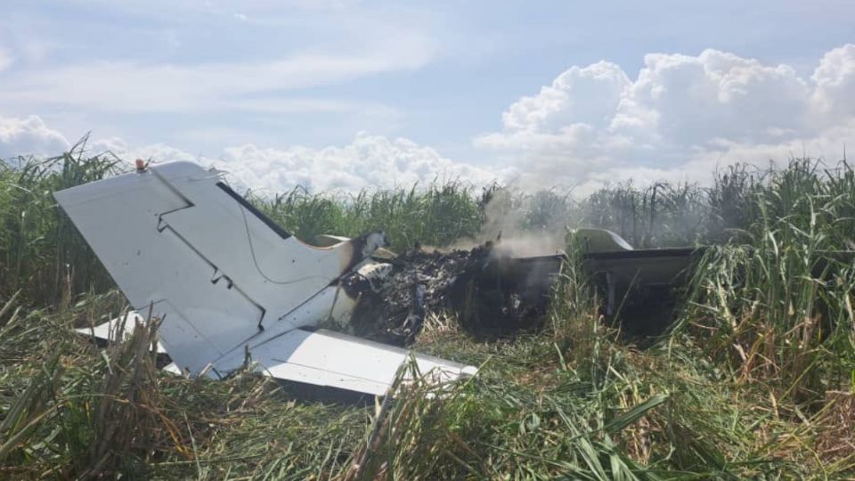 Así quedó la aeronave accidentada.