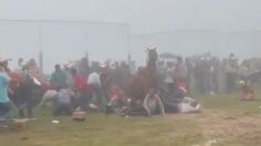 Carrera de caballos deja tres lesionados en Veracruz, el jinete salió proyectado: VIDEO