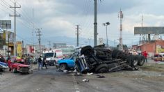 VIDEO: tractocamión se queda sin frenos y provoca fuerte accidente en la México-Tuxpan; reportan varios heridos