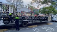 Por infracciones a la ley de tránsito, se llevan 16 motocicletas al corralón en CDMX