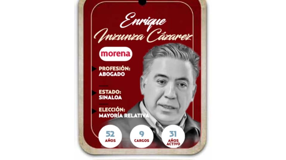 Enrique Inzunza Cázarez será senador por Morena en la LXVI Legislatura.