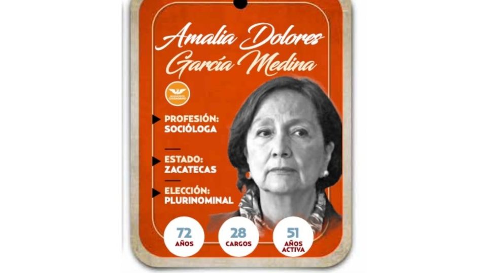 Amalia Dolores García Medina será senadora por Movimiento Ciudadano (MC) en la LXVI Legislatura.