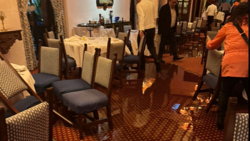 Restaurante San Ángel Inn sufre terrible inundación: "en 60 años nunca nos había pasado", lamentan