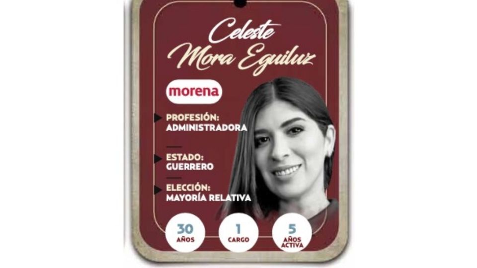 Celeste Mora Eguiluz será diputada por el partido Morena en la LXVI Legislatura.