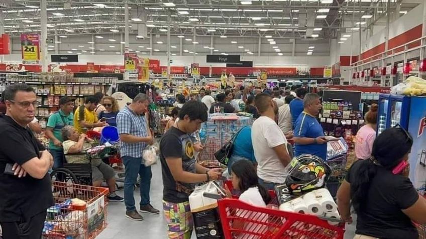 VIDEO: arrancan las compras de pánico ante impacto de huracán Beryl en Cancún