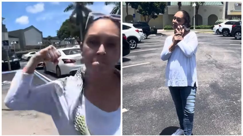 VIDEO: youtuber grababa a 2 mujeres peleando en un estacionamiento y terminó golpeado por una de ellas