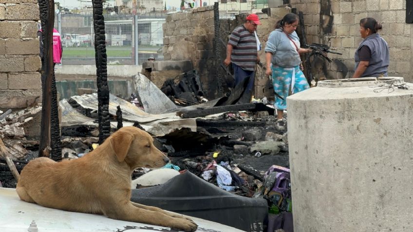 Inicia limpieza tras incendio en Ciudad Lago, Nezahualcóyotl