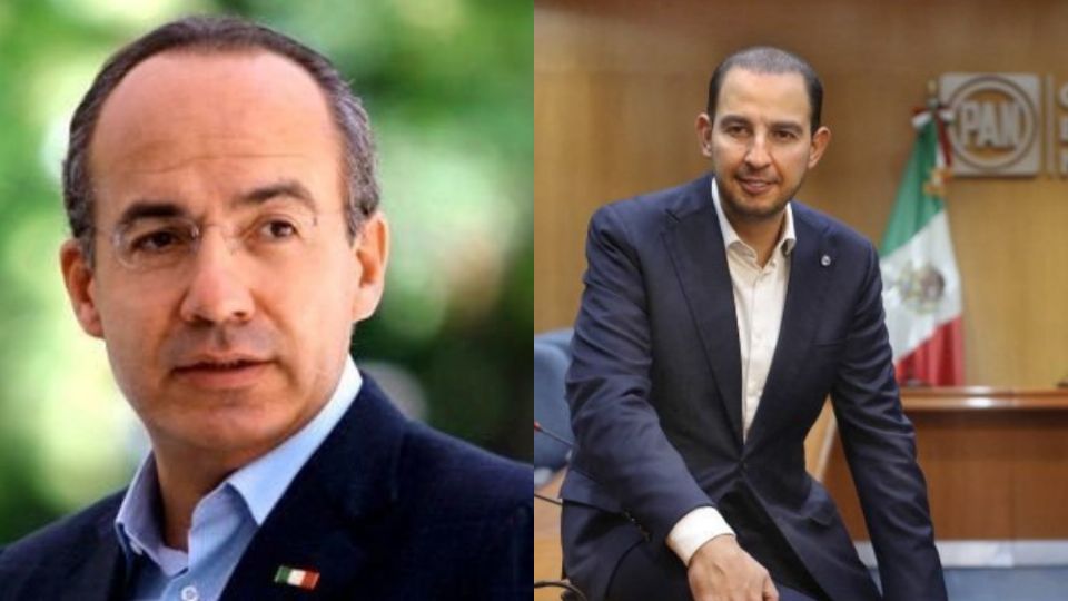 Expresidente Felipe Calderón y líder del PAN Marko Cortés