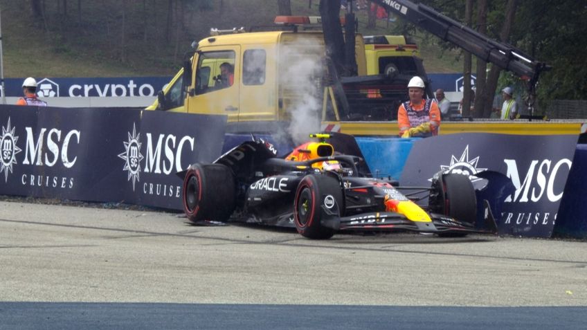 Checo Pérez: así fue el fuerte choque que lo dejó fuera de la Qualy del Gran Premio de Bélgica | VIDEO