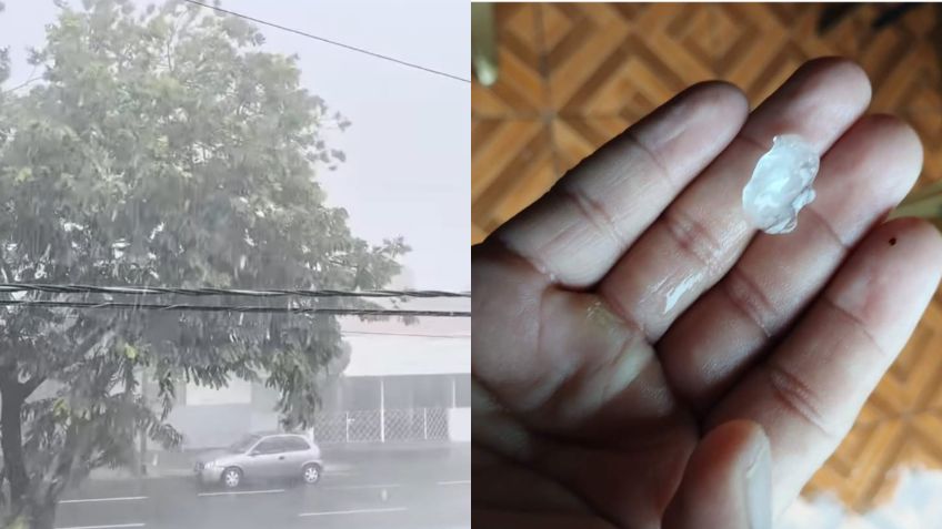 Fuerte tormenta causa caída de granizo en Colima