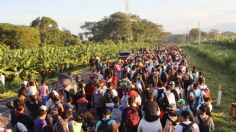 Avanza nueva caravana de migrantes por Ciudad Hidalgo, Chiapas