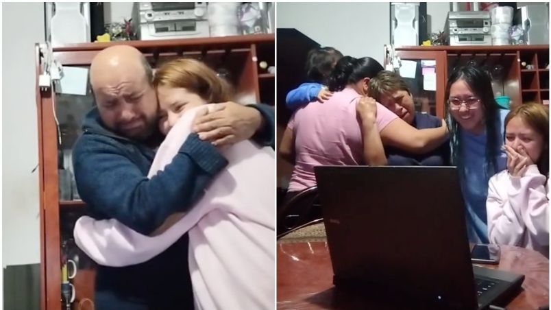 Su padre no pudo evitar llorar y saltar al enterarse del resultado, por lo que abrazó y felicitó a su hija. 