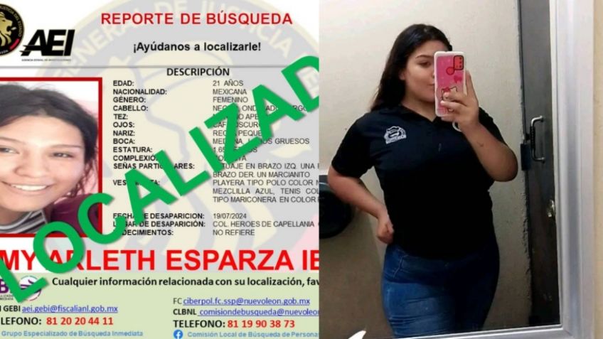 Localizan a Amy Esparza, joven que desapareció tras salir del trabajo y tomar un camión en NL