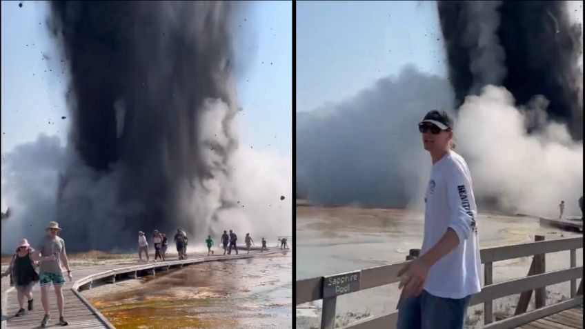 Registran aparatosa explosión de géiser en Parque Nacional de Yellowstone: VIDEO