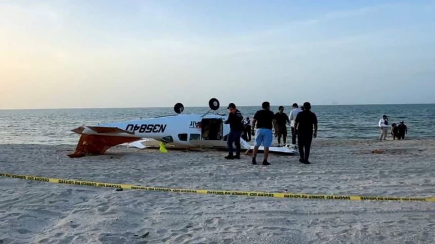 Avioneta se desploma cerca de playas del Country Club en Campeche