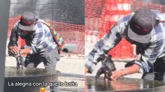 Hombre se hace viral por bañar a su perrito en una fuente, "tiene un alma hermosa", le dicen en redes | VIDEO