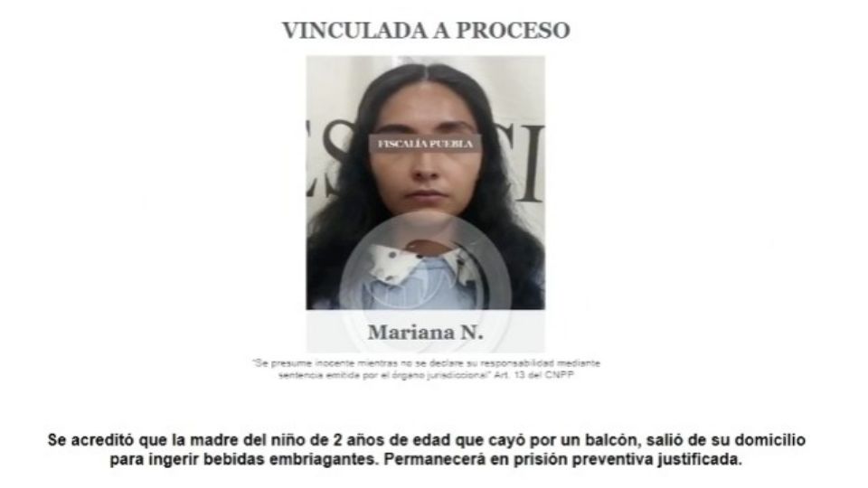 Mariana 'N' permanecerá en prisión preventiva justificada en tanto se realiza la indagatoria.