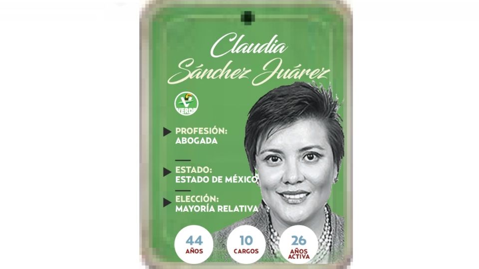 Claudia Sánchez Juárez es diputada electa del Estado de México por el PVEM.