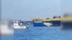 IMÁGENES FUERTES: Yate se hunde cerca de Isla Mujeres tras impactante accidente contra un ferry