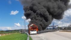 Se incendia un camión turístico en la autopista Tepic-Guadalajara