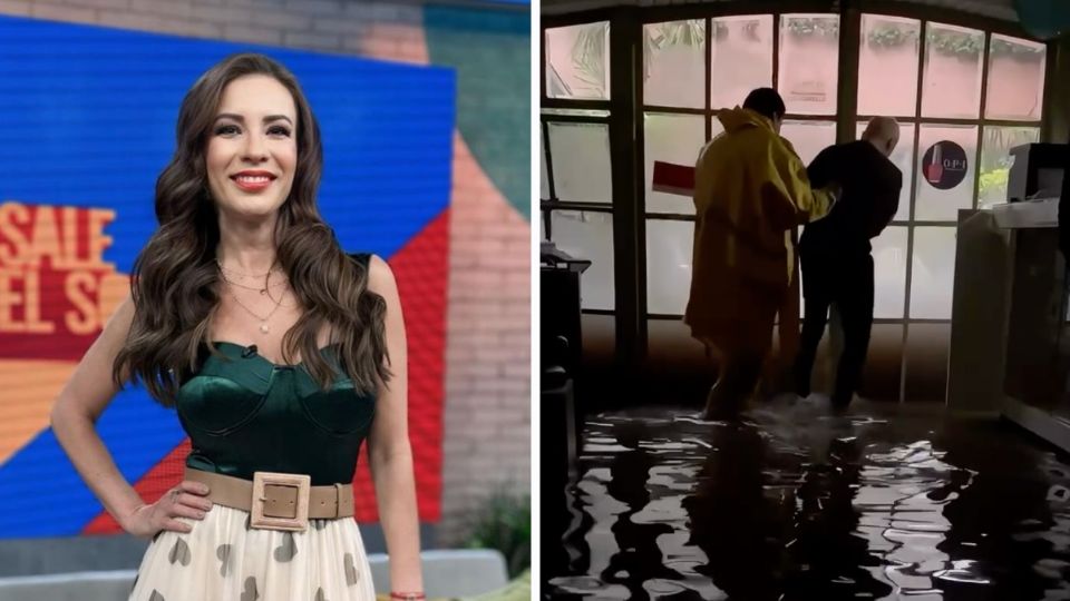 Ingrid Coronado vive momentos de angustia al quedar atrapada en un salón de belleza que se inundaba