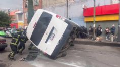 VIDEO: volcadura de combi deja 9 lesionados en calzada Ignacio Zaragoza