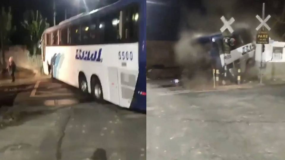 El autobús de pasajeros quedó destruido.