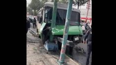 Microbús de Ruta 14 choca contra poste; hay 9 lesionados en Ermita Iztapalapa