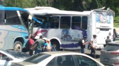 Choque entre autobuses deja 11 heridos y colapso vial en la México-Pachuca