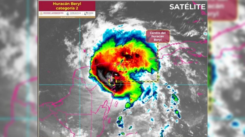 Toca tierra Beryl al norte de Tulum, Quintana Roo