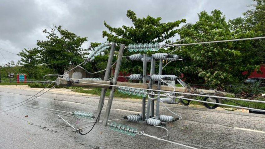 CFE reporta 18 mil usuarios sin energía eléctrica en Yucatán por el Huracán Beryl