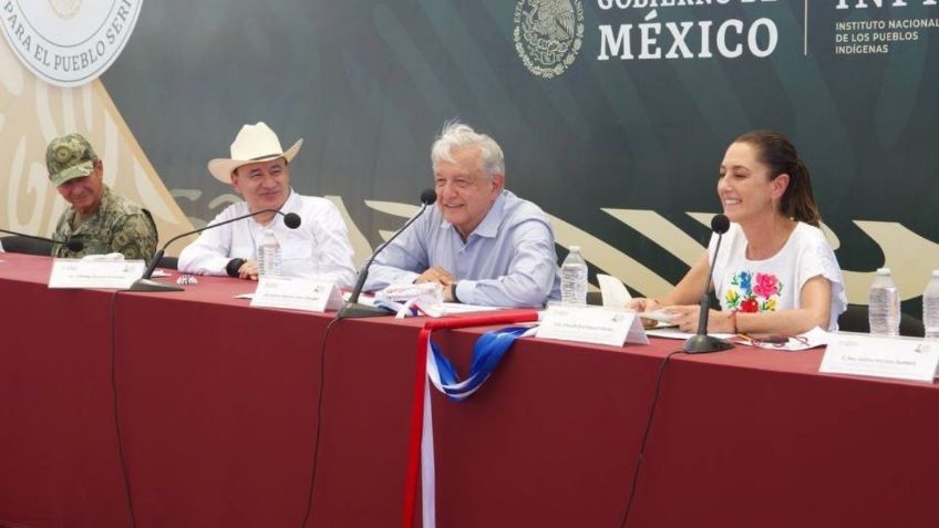 Presiden Gobernador Durazo, presidente López Obrador y presidenta electa Sheinbaum continuidad de restitución de derechos a comunidad Ser