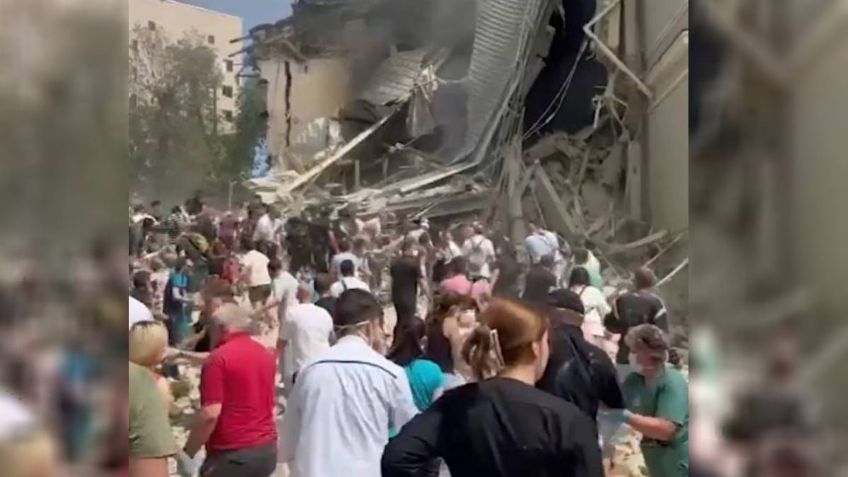 Así se escuchó y se vio la caída de bomba en un hospital para niños en Ucrania, hay 30 muertos