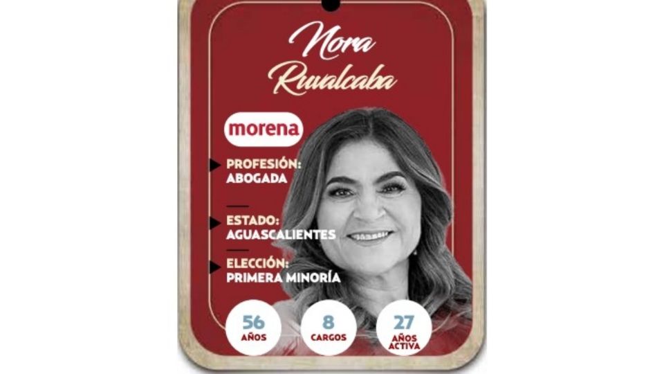 Nora Ruvalcaba Gamez será senador por el PVEM en la LXVI Legislatura.