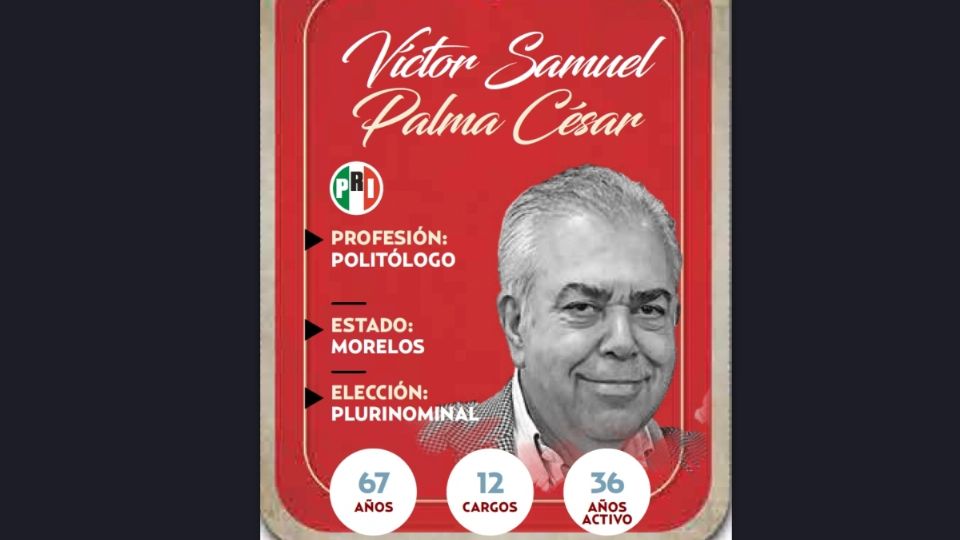 Víctor Samuel Palma César será diputado por el PRI en la LXVI Legislatura.
