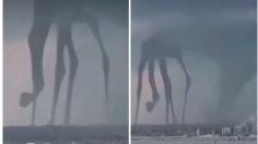 ¿Es el fin? Captan en VIDEO extraña y gigantesca "araña" en medio de un tornado