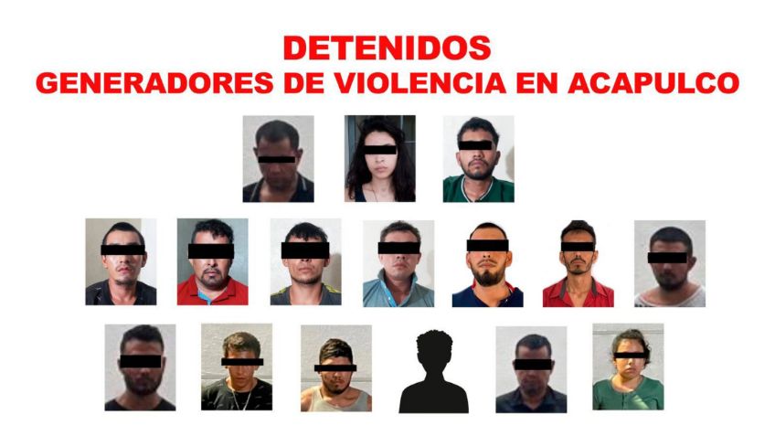 Reporta FGE la detención de 16 integrantes del crimen organizado en Acapulco