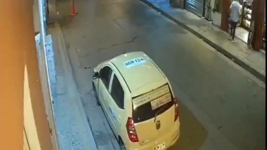 FUERTES IMÁGENES: taxista se salva de milagro de ser aplastado por el derrumbe de un balcón