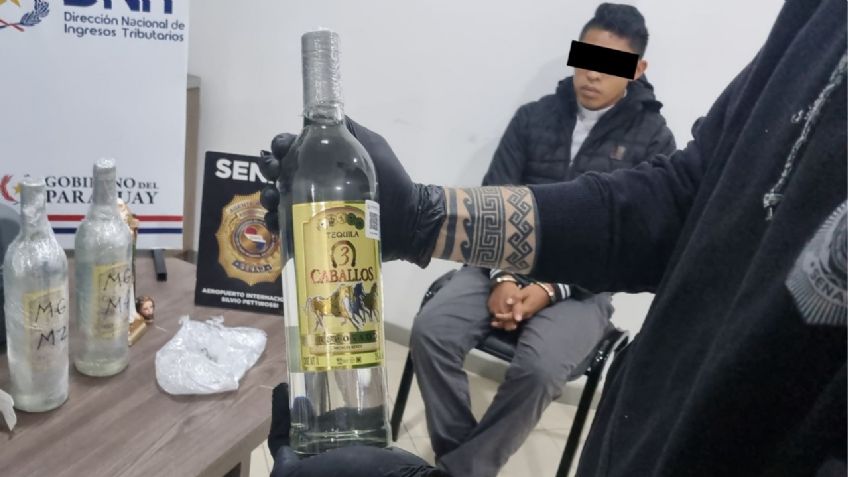 En botellas de tequila, seminarista mexicano buscaba ingresar fentanilo y metanfetamina a Paraguay