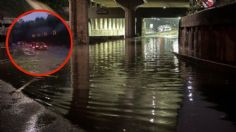 Inundación en bajo puente del Periférico Norte provoca caos vial la noche de HOY, miércoles 14 de agosto