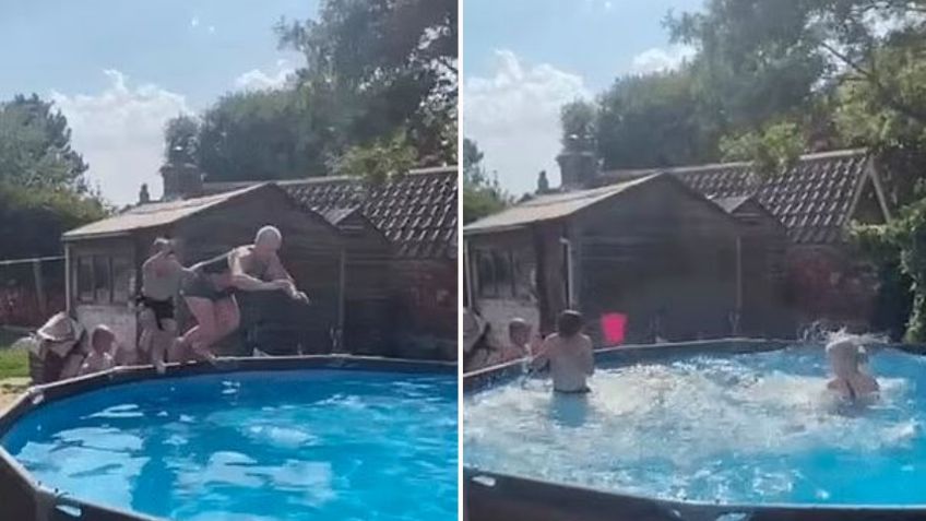 IMÁGENES FUERTES: Una mujer se rompió el cuello en la piscina de su casa y sobrevive milagrosamente gracias a su hijo