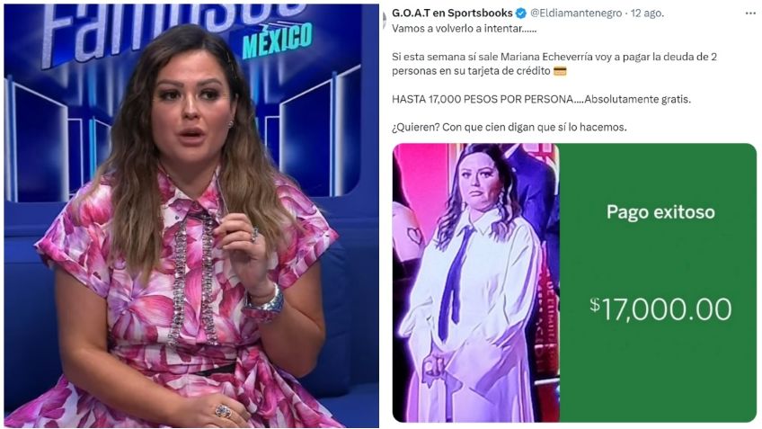 Usuario de X promete 17 mil pesos a un seguidor si Mariana Echeverría sale eliminada este domingo de La Casa de los Famosos