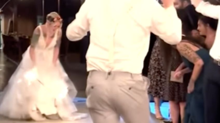 Novio le prende fuego a la novia en plena boda: VIDEO