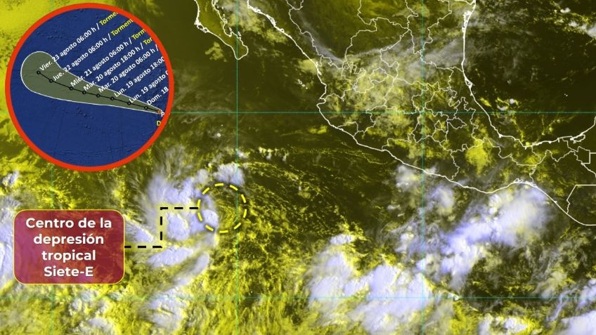 Se forma Depresión Tropical Siete-E frente a costas de Jalisco y BCS, ¿cuándo tocará tierra en México?