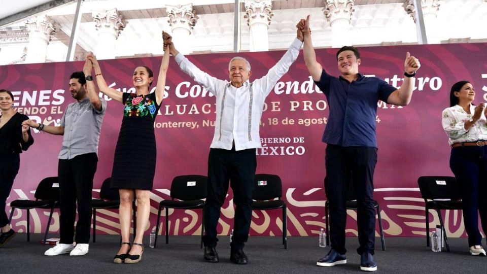 Claudia Sheinbaum, AMLO y Samuel García