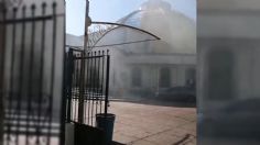 Incendio consume interior de iglesia de los Sagrados Corazones en Nuevo Laredo