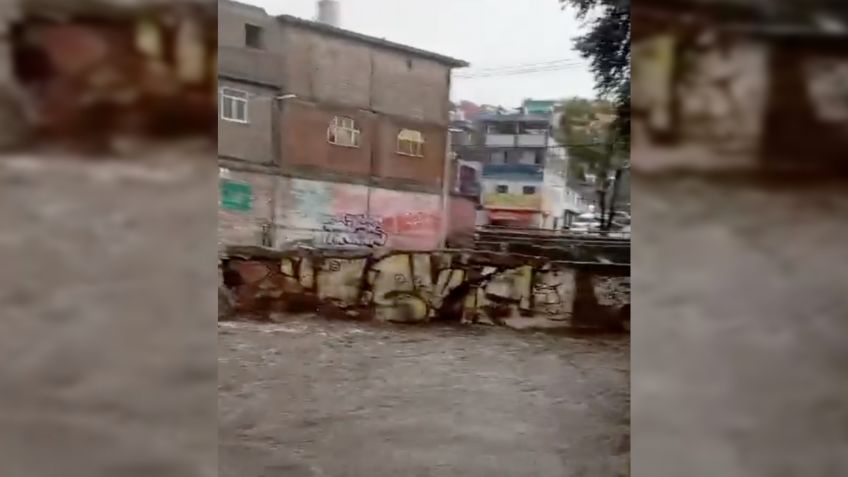 Cae muro de contención en el Río Hondo de Naucalpan