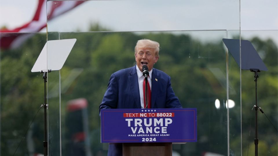 Donald Trump, durante su evento de este miércoles en Carolina del Norte.